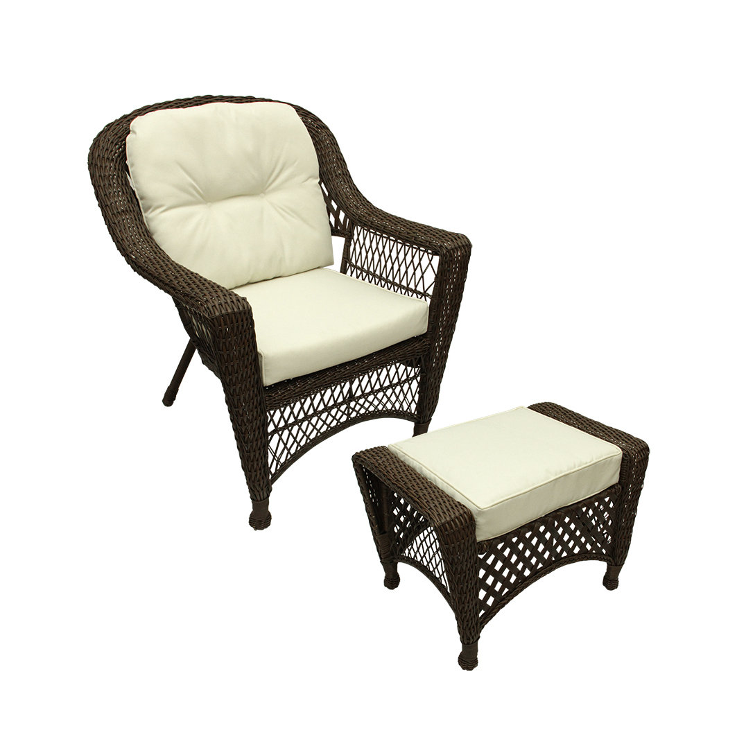 Northlight Somerset 2 Piece Resin Wicker Patio Chair and Ottoman Furniture Set Wayfair.ca